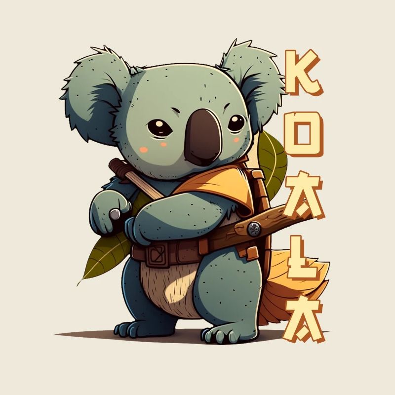 Samurai Koala with lettering