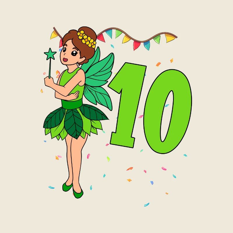 Mit Fee - Mädchen Geburtstag 10 Jahre