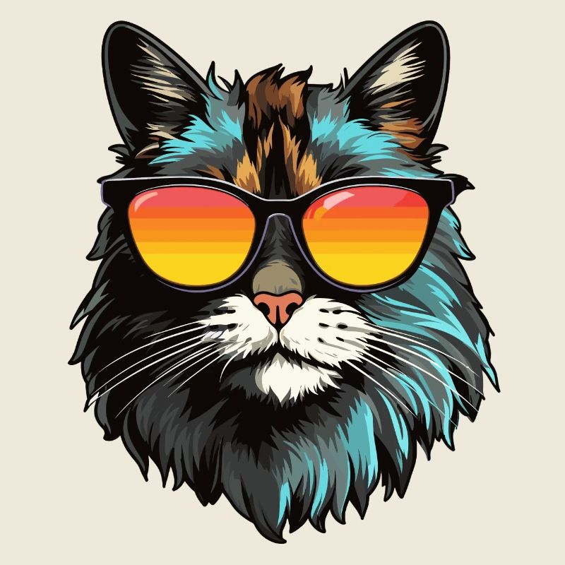Chat Main-Coon avec lunettes de soleil
