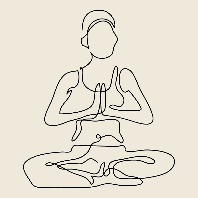 1 Yoga Padmasana oder Lotusblüte | Schwarzer Strich