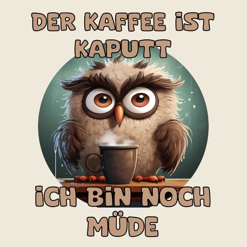 Lustiger Spruch Der Kaffee ist Kaputt mit Eule