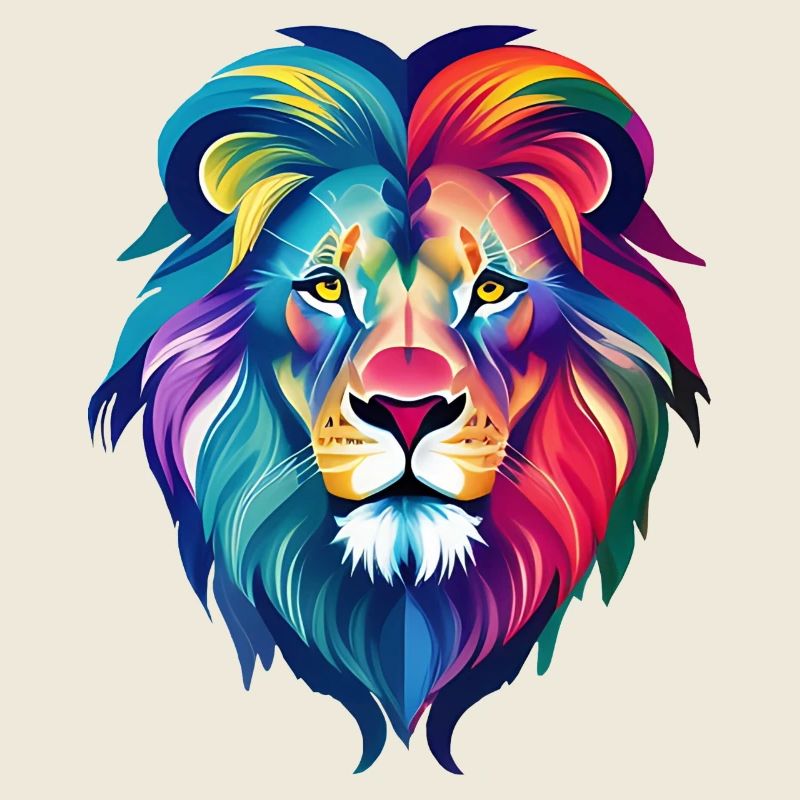 Cool colorful lion