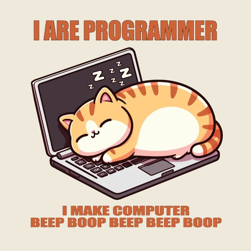 Je suis programmeur, gros chat endormi