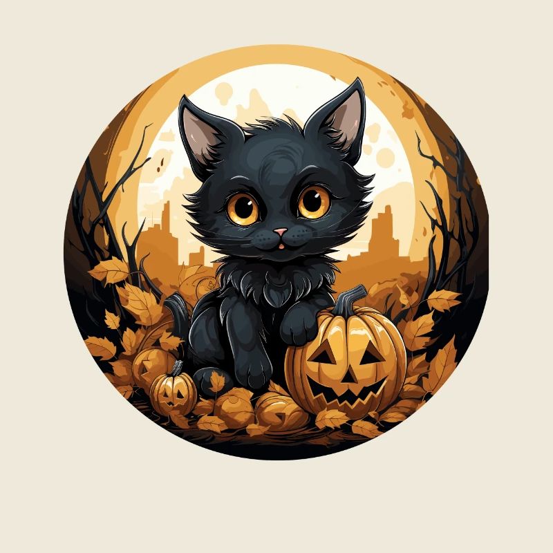 Cute Black Cat Pumpkin Black Cat Halloween