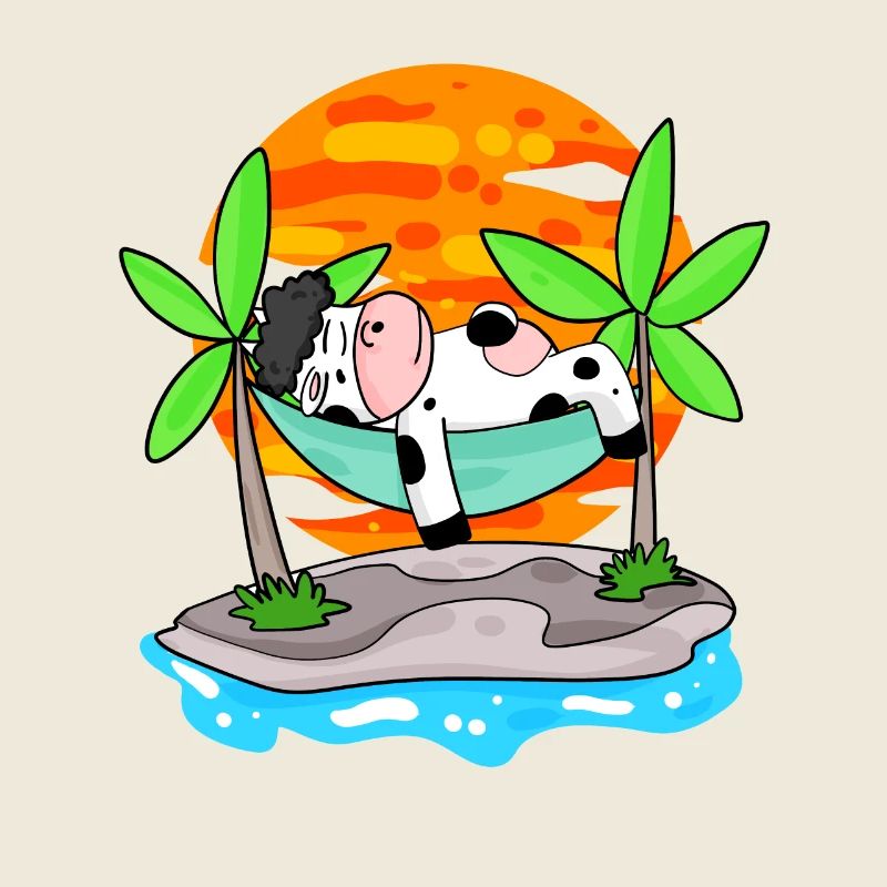 Vache sur la plage