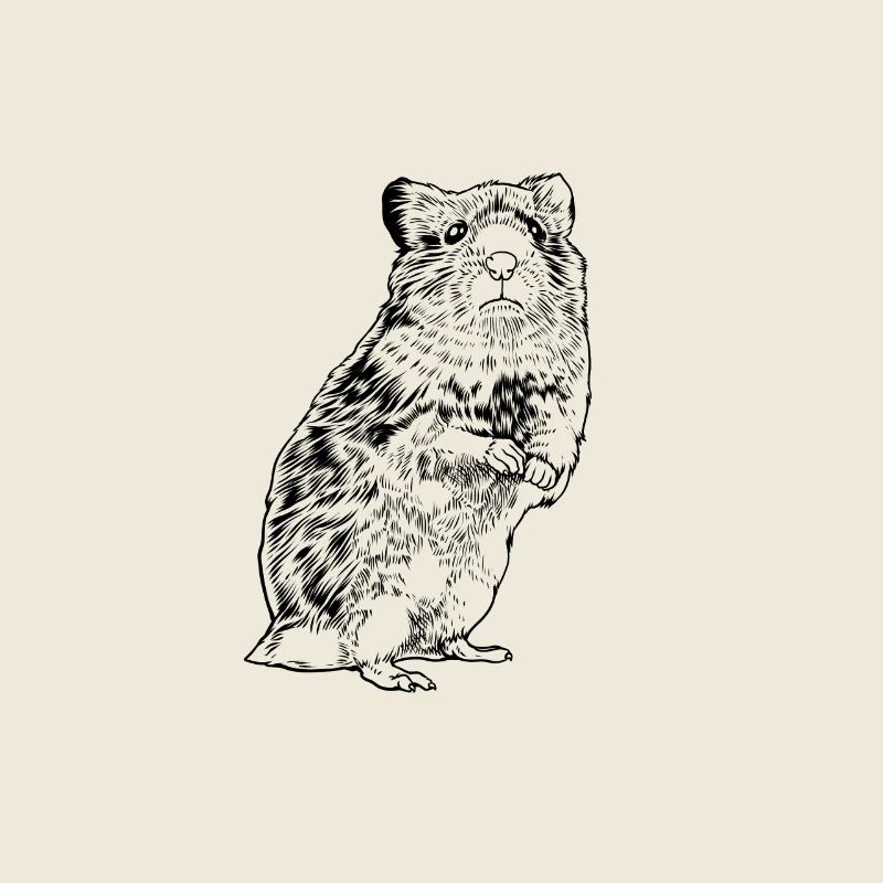 Line Drawing - Hamster