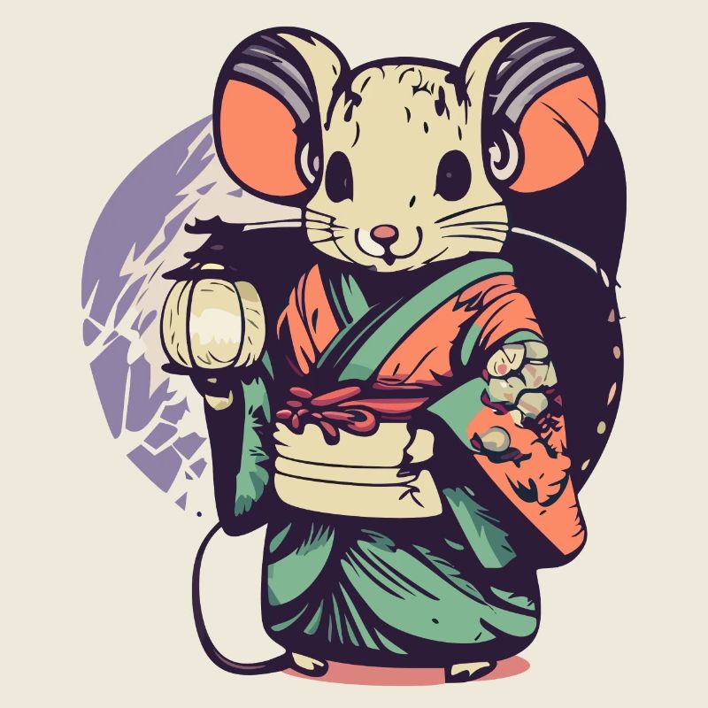 Souris en kimono