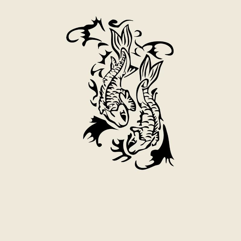 Koi poisson carpe chinoise étang eau jardin graphique