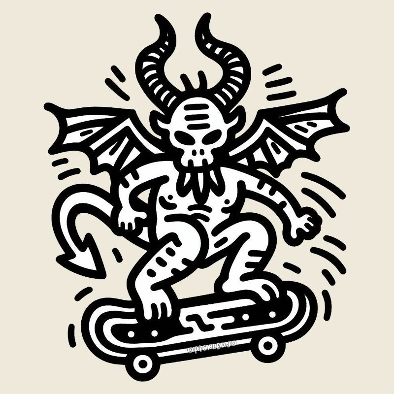 Devil Skateboard Doodle