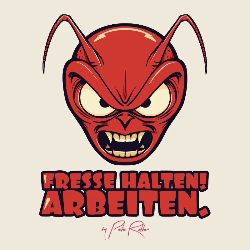 Fresse halten arbeiten, fleißige Arbeiter Ameise