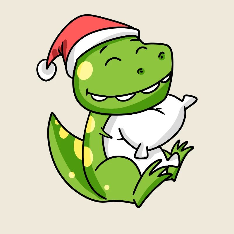 Dino Niedlich Müde Ausschlafen Weihnachten