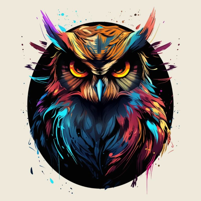 Eule SPLATTER Vogel Bunt