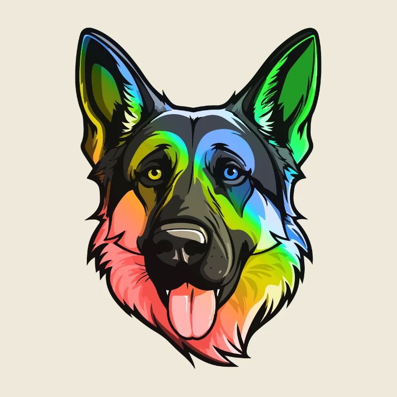 Schäferhund Hund Kopf Bunt