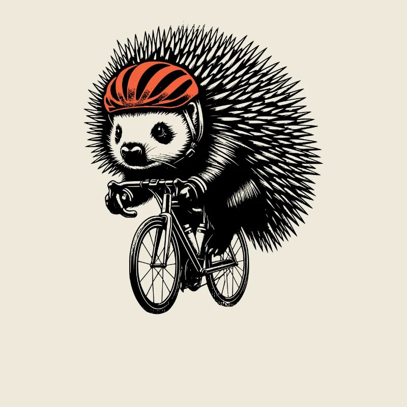Radfahrender Igel