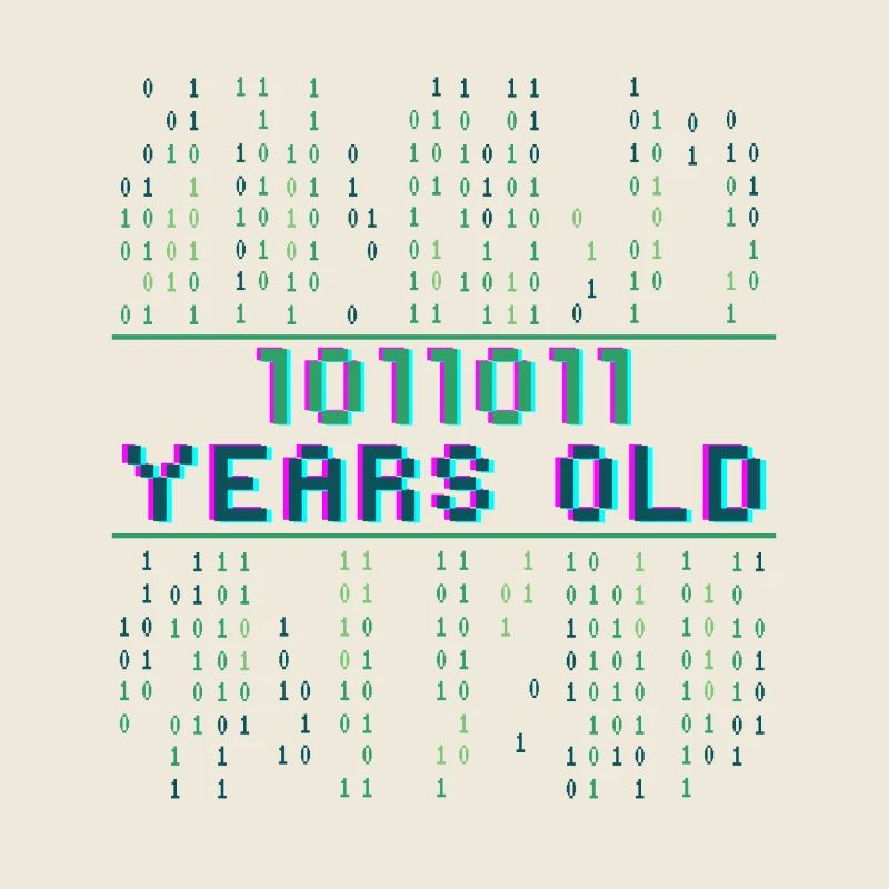 91. Geburtstag 91 Jahre alt Binärcode Informatik
