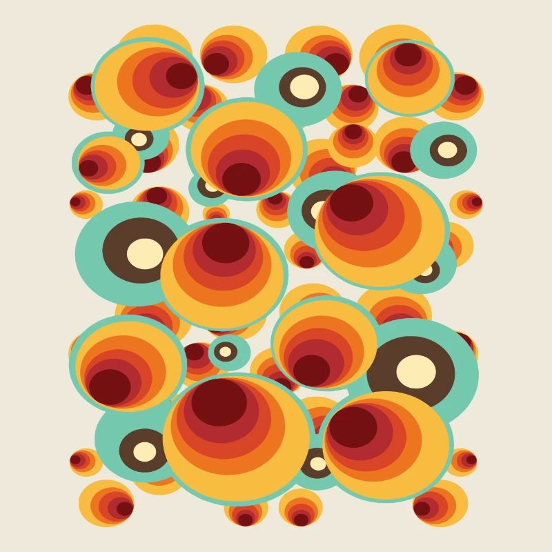 Retro Polka Dots Circle Pattern