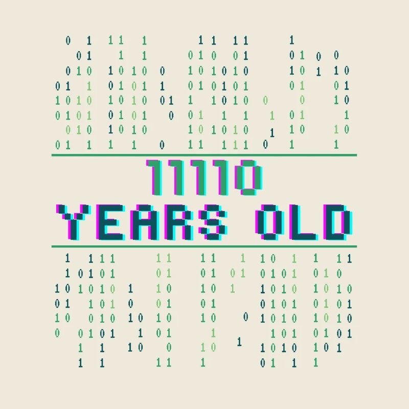 30. Geburtstag 30 Jahre alt Binärcode Informatik