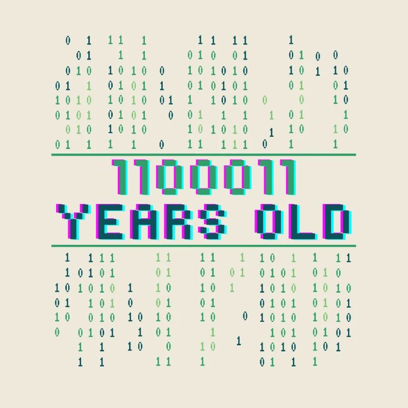 99. Geburtstag 99 Jahre alt Binärcode Informatik