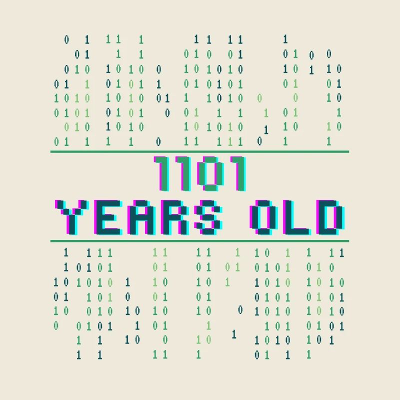 13e anniversaire 13 ans codeur de code binaire