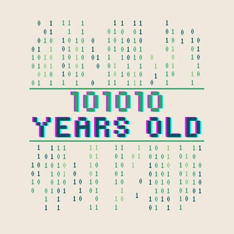 42nd Birthday 42 Years Old Binary Code Computer Science