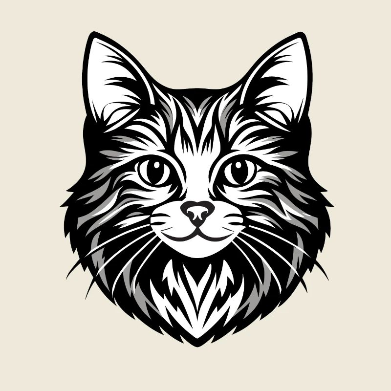 Illustration complexe de visage de chat
