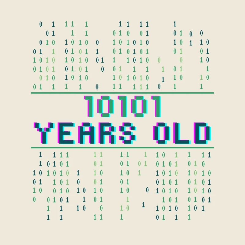 21st birthday 21 years old Binary Code Computer Science