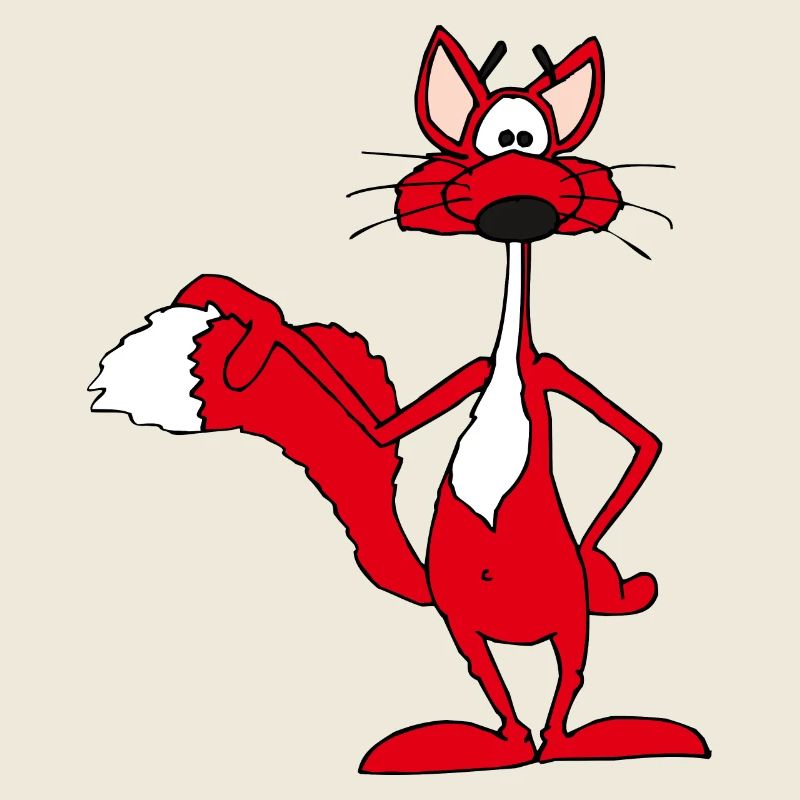 Rotfuchs lächelt fröhlich