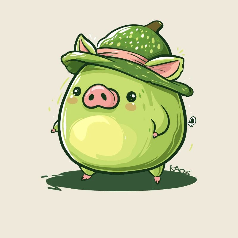 Cochon avocat drôle et mignon
