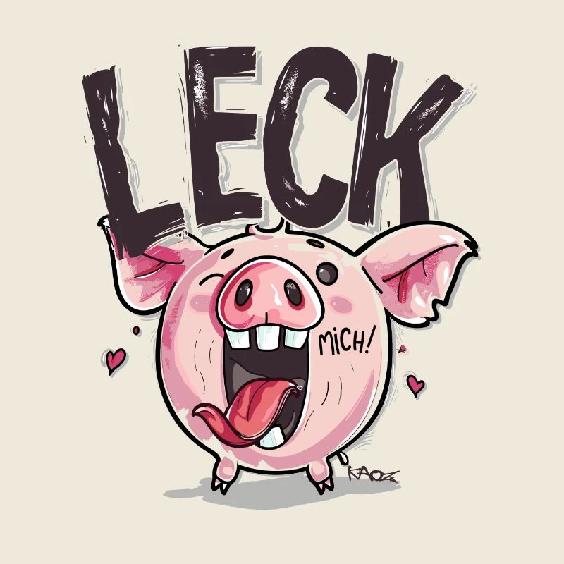Süßes freches Cartoon-Schwein: Leck mich