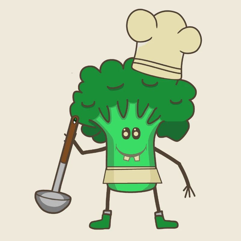 Broccoli Cooking Vegetable Soup Ladle Cooking