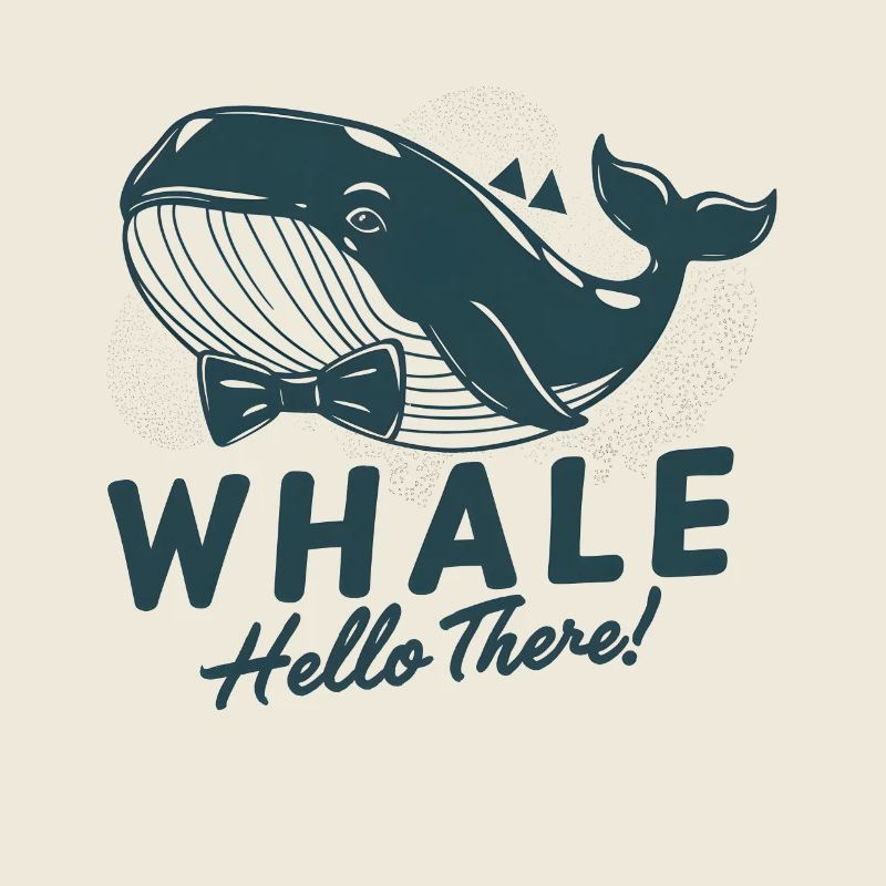 Stilvoller Bowtie Wal Kunstdruck - Whale Hello There