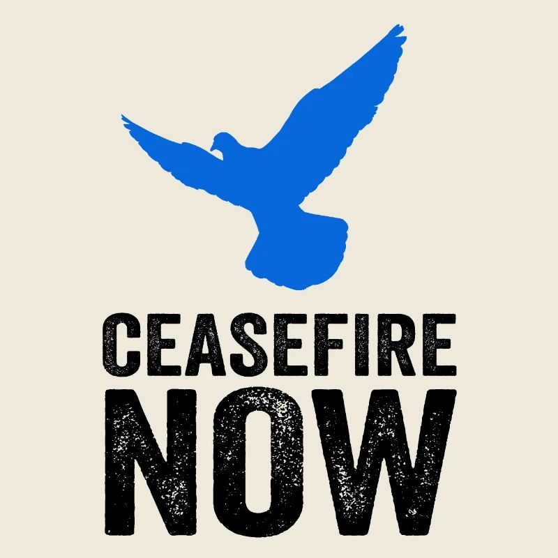 CEASEFIRE NOW mit Friedenstaube