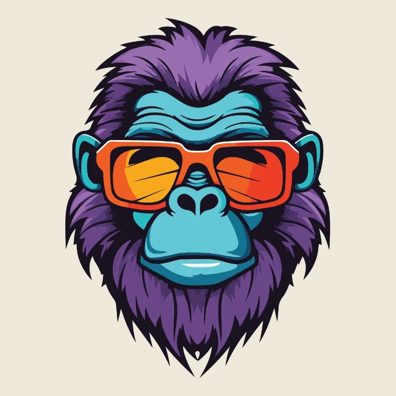 Gorilla Head Portrait Cool