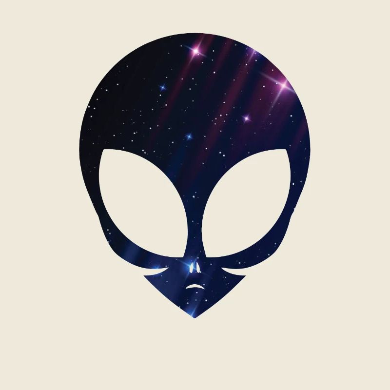 Alien Head Starry Night Sky T-Shirt Cosmic Space