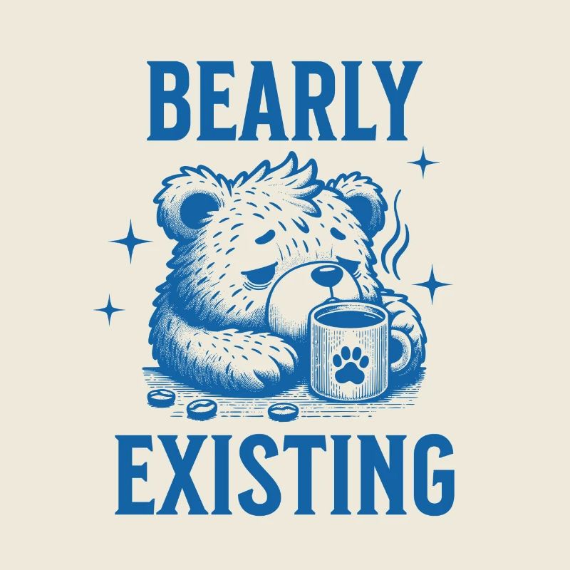 Frühzeitig vorhanden | Bär mit einem Kaffee