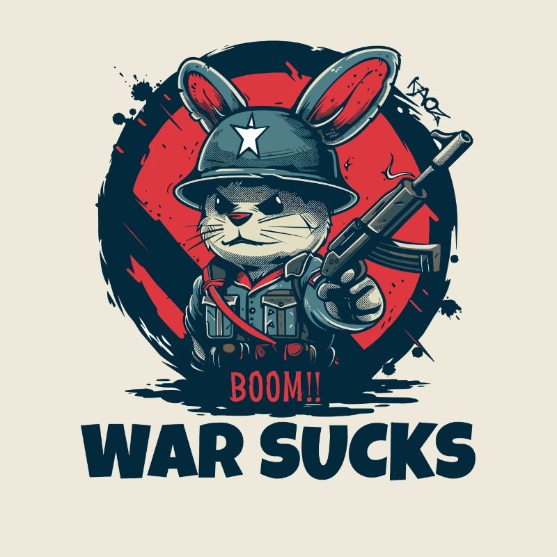 Rabbit Soldier Warning, War Is Crap
