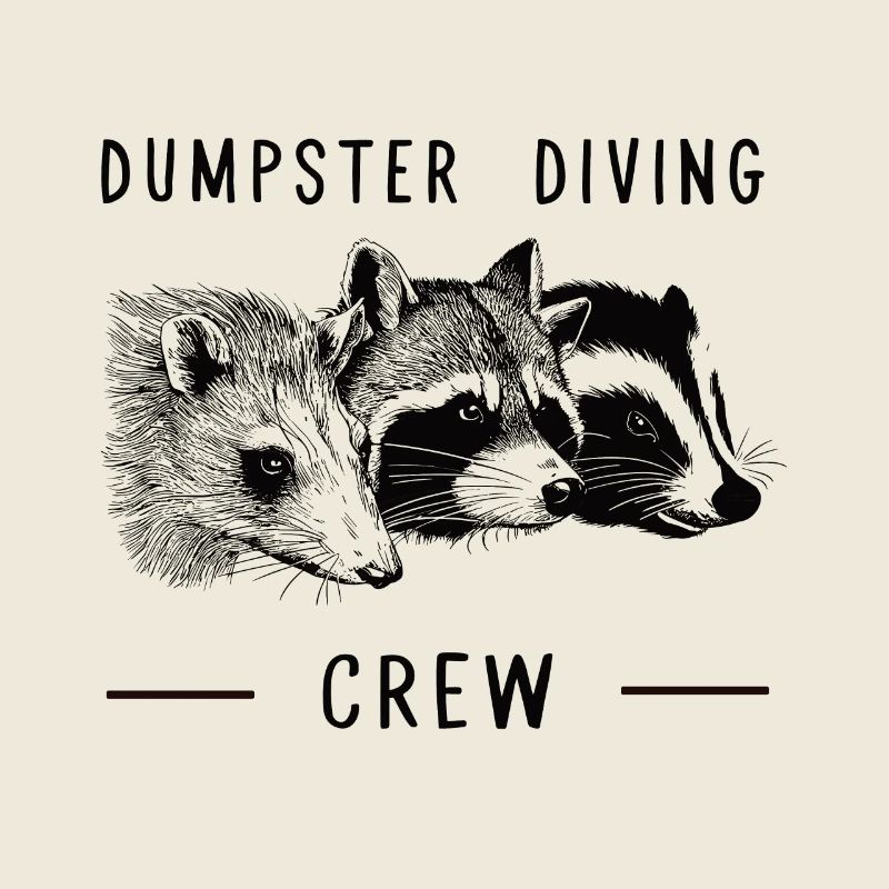 Dumpster Diving Crew drôle raton laveur Opossum Skunk T