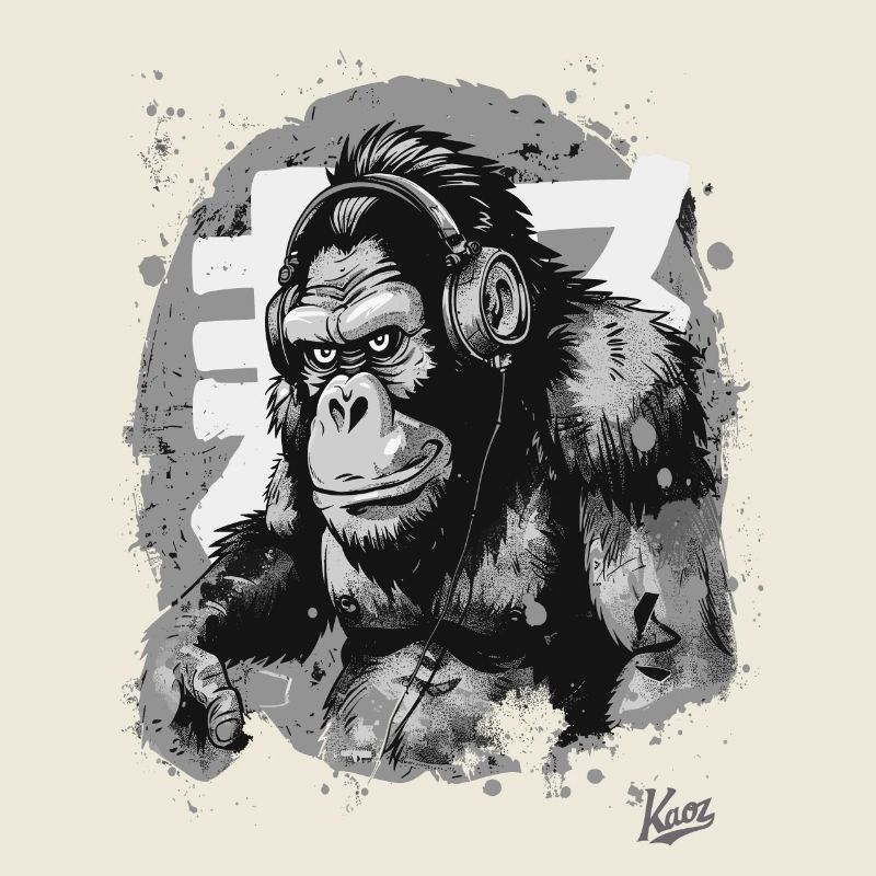 Funky Casque de musique Chimpanzee Monkey