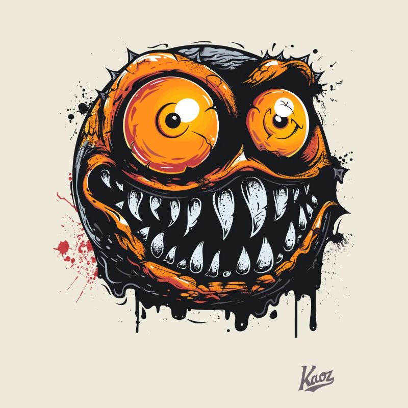Quel visage de monstre cool et fou