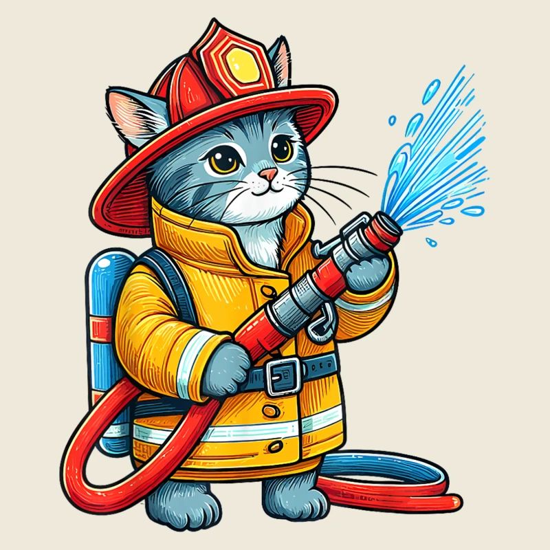 Firefighter Kitten Splash