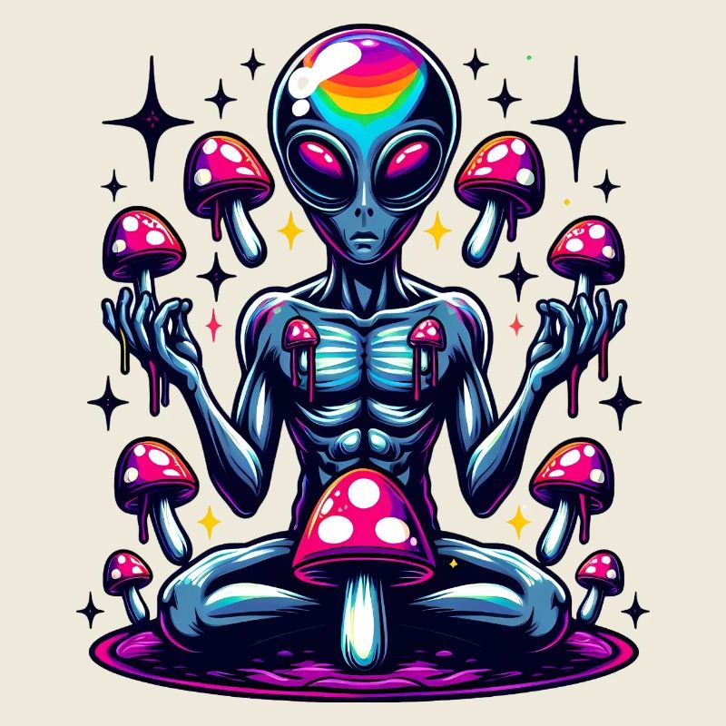 Alien mit Pilzen