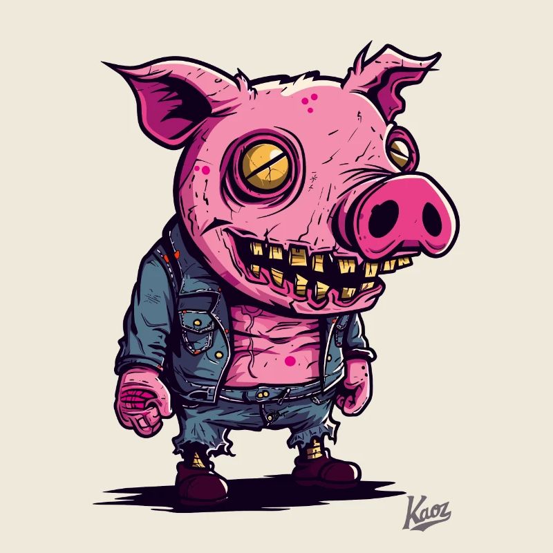 Kleines dummes lustiges Zombie-Schwein