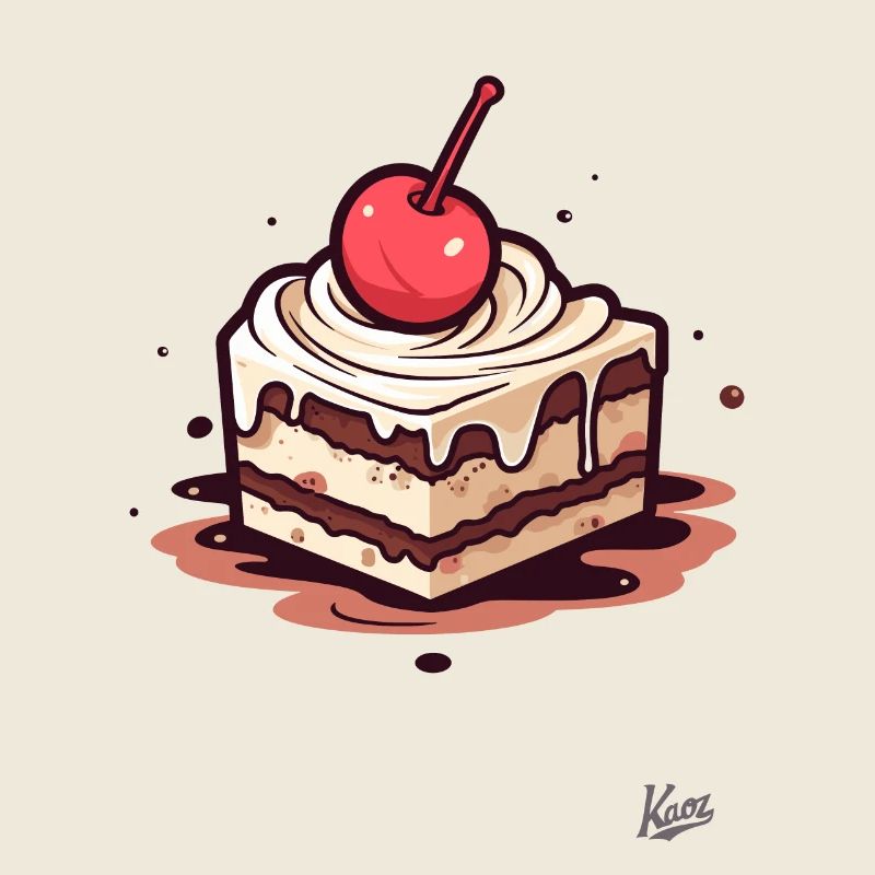 Chocolate nut cake with cherry on top
