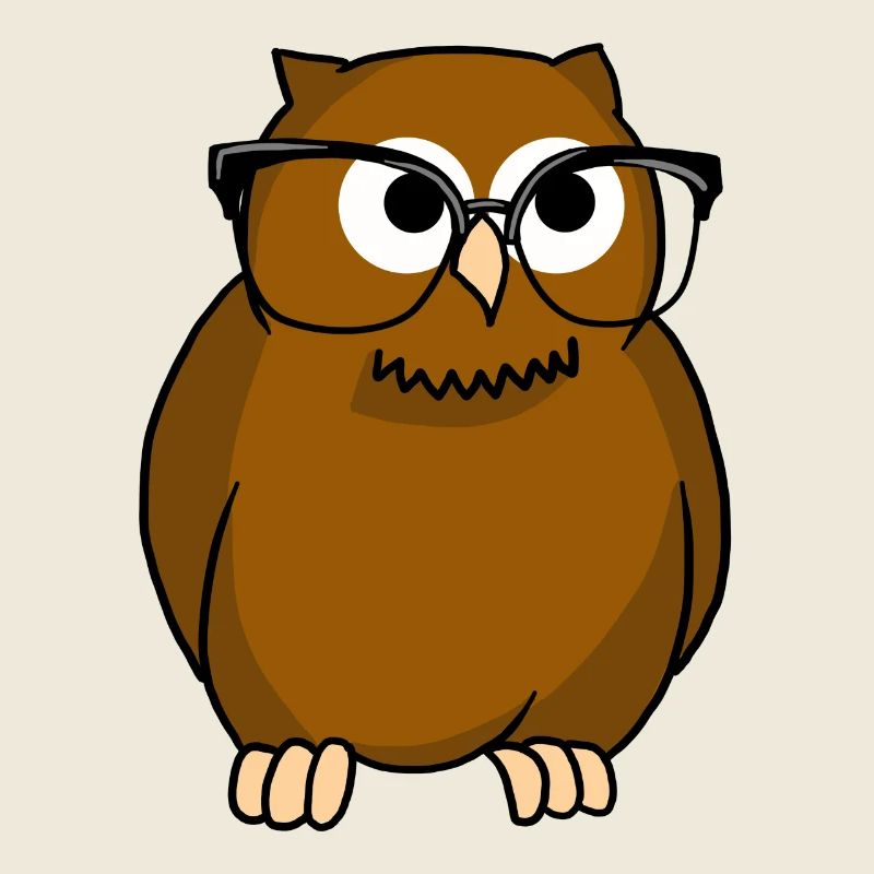 Eule mit Brille Icon Style Nächtliches Raubtier