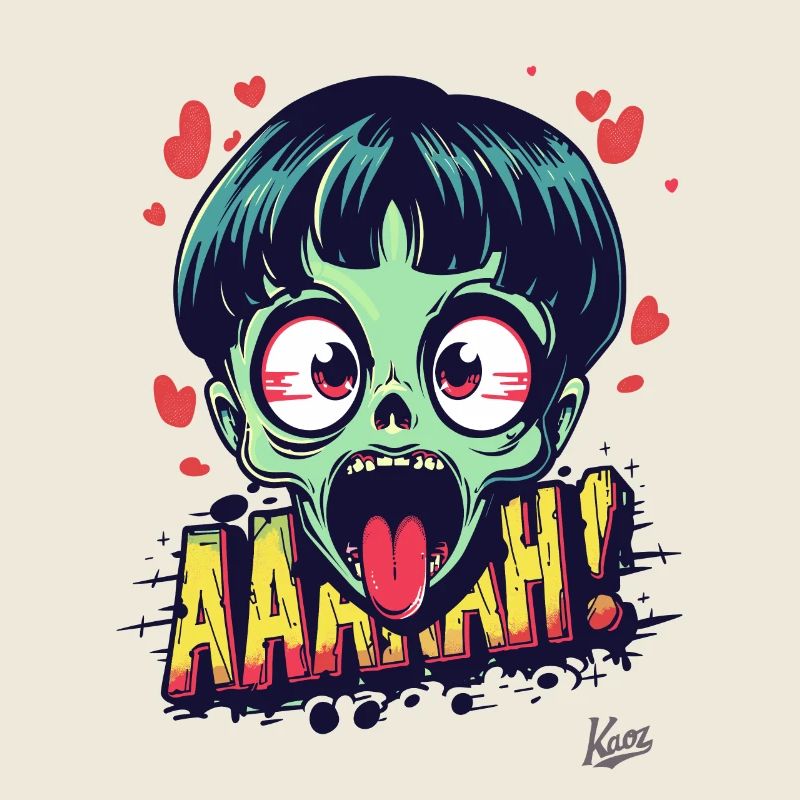 Naughty zombie with hearts