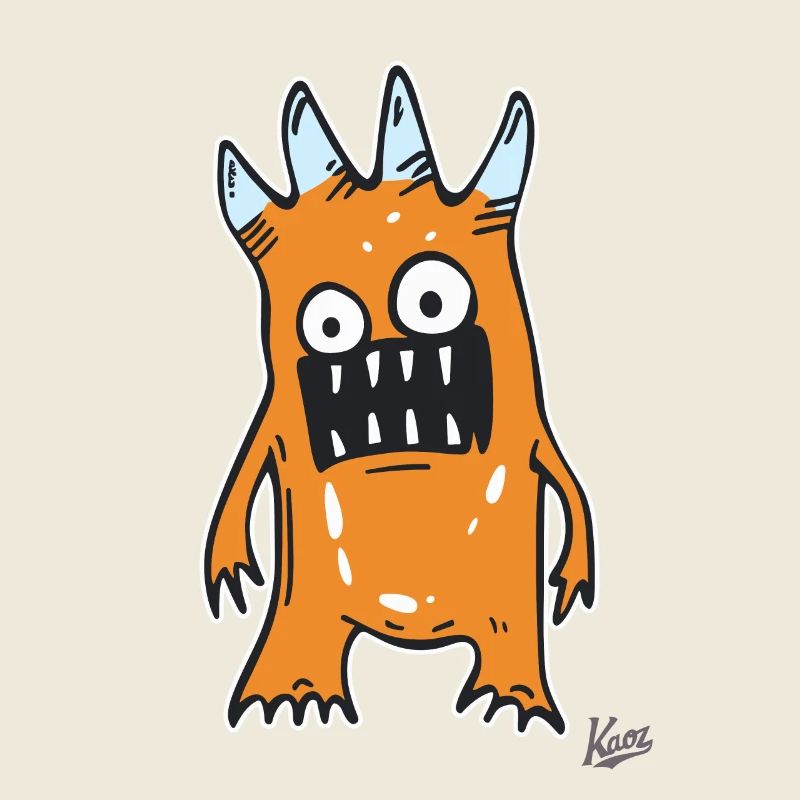 Orange drôle stupide monstre