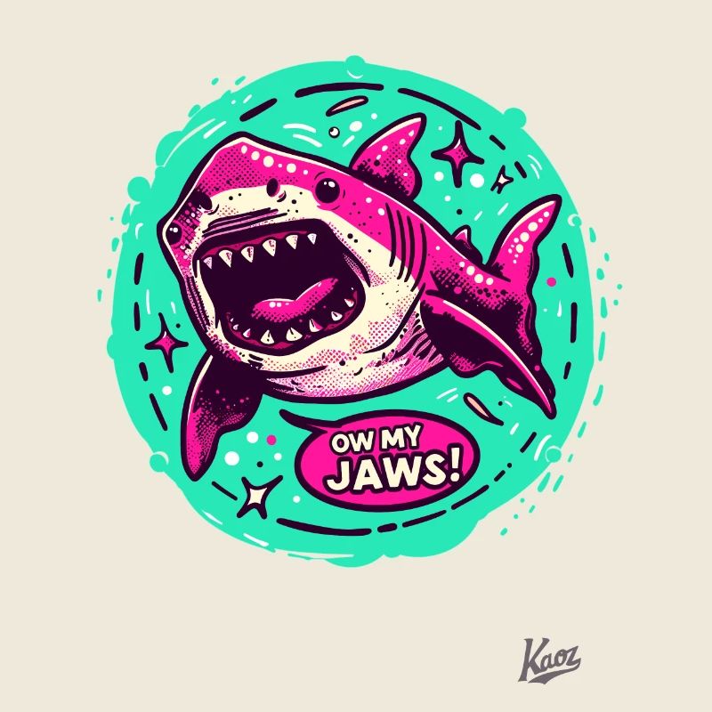 green pink shark, Oh my teeth