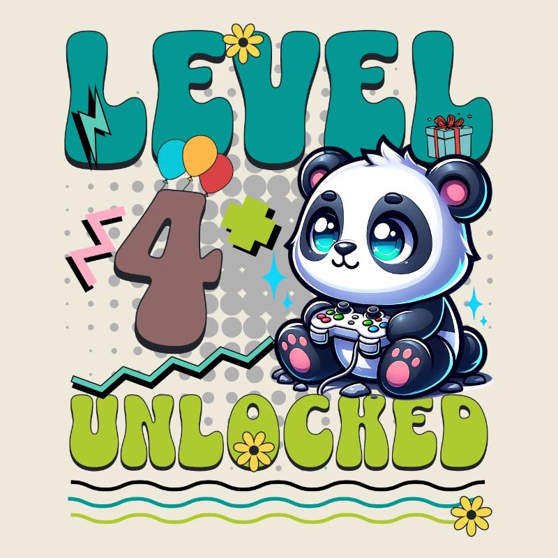 4. Geburtstag Level Unlocked Gaming Panda