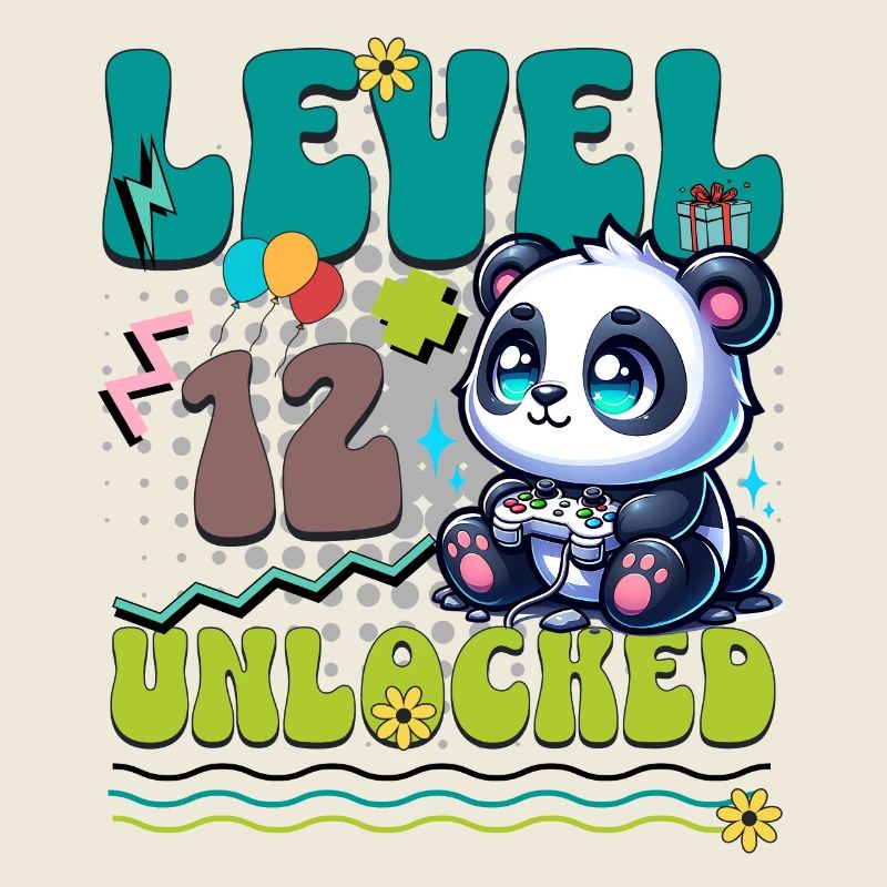 12e anniversaire Niveau Débloqué Gaming Panda