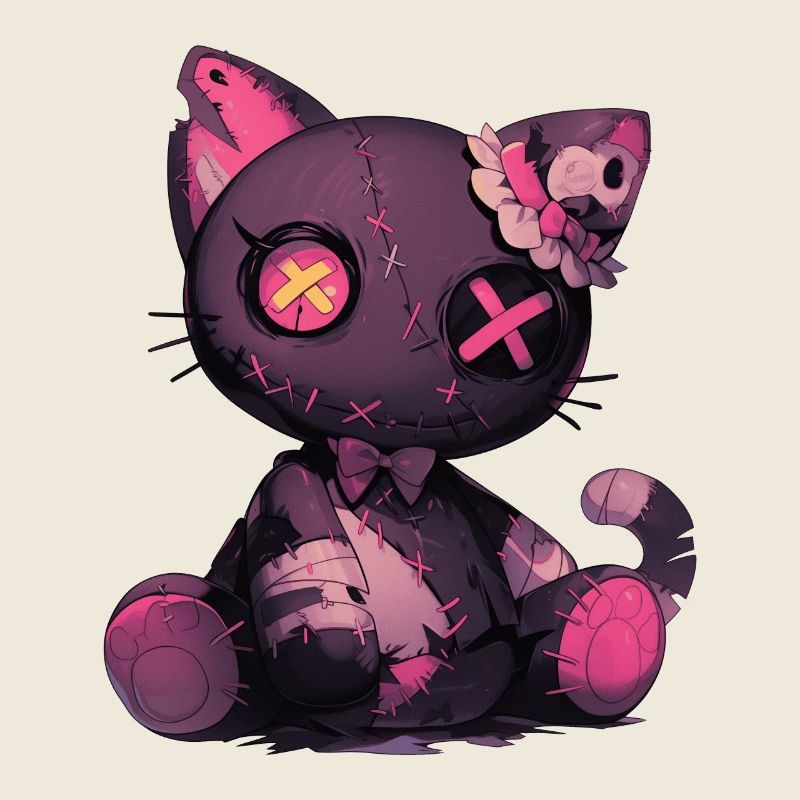 Goth Cat Doll Grunge Katze Gothic Puppe Geschenk
